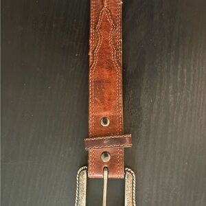 Ariat Brown Leather Belt with Silver Buckle size 38